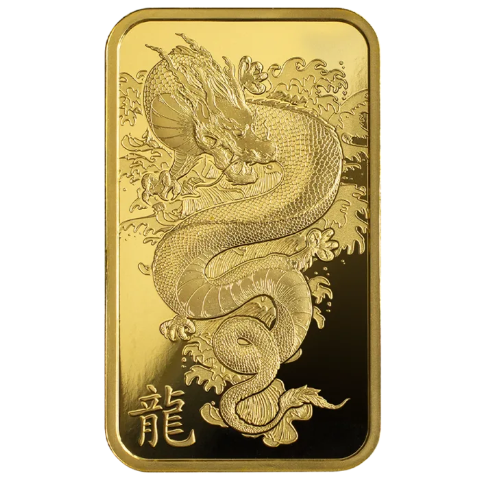 1 oz Fine Gold Bar 999.9 – PAMP Suisse Lunar Dragon 2024