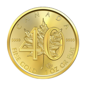 1 oz 2019 Canadian Maple Leaf 40th Anniversary Gold Coin | canadian one ounce gold coin
