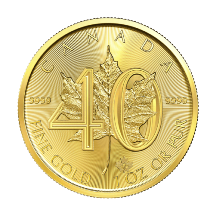 1 oz 2019 Canadian Maple Leaf 40th Anniversary Gold Coin | canadian one ounce gold coin