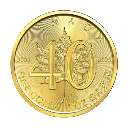 1 oz 2019 Canadian Maple Leaf 40th Anniversary Gold Coin | canadian one ounce gold coin