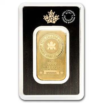 1 oz Gold Bullion bar Royal Minted Canadian Bar