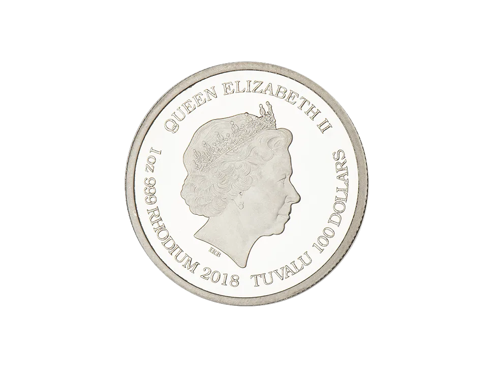1 oz Tuvalu South Seas Dragon Rhodium Coin