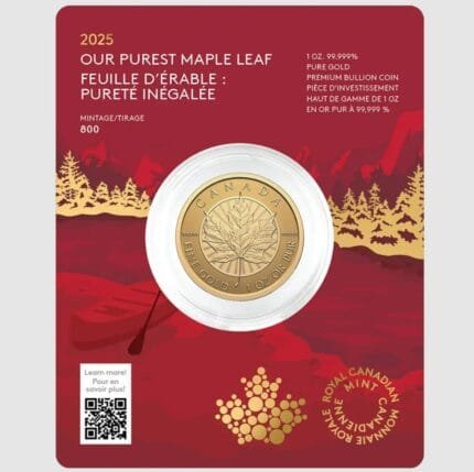 1oz Canadian 99.999 Gold Maple Leaf Coin 2025 (Premium Bullion)