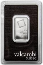20g Valcambi Platinum Bar in assay card