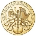 2025 Austrian Gold Philharmonic Coin featuring musical instruments