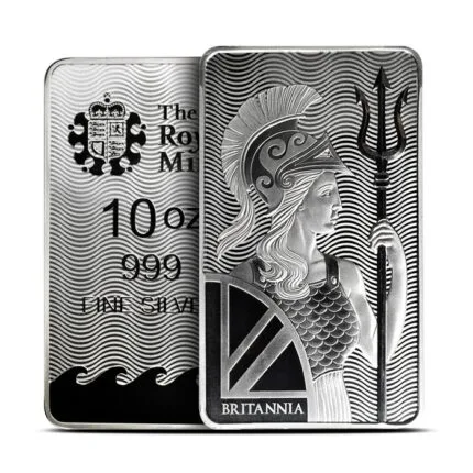 10 oz British Silver Britannia Bar featuring Britannia design