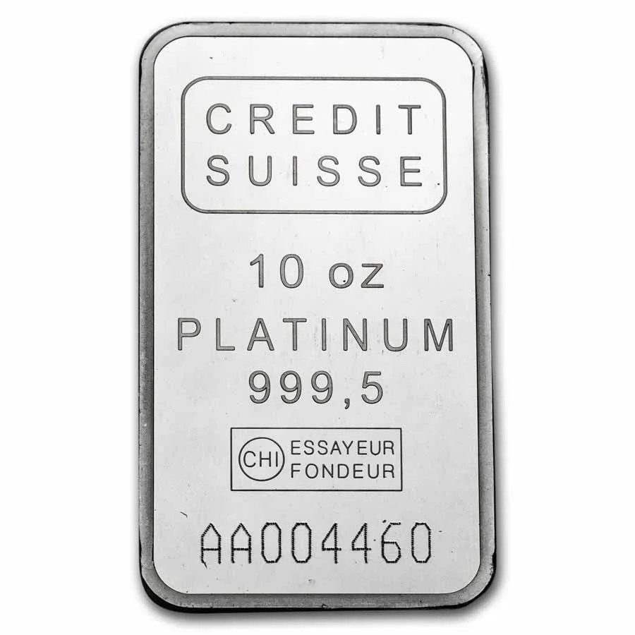 10 oz Platinum Bar Secondary Market .999 Fine