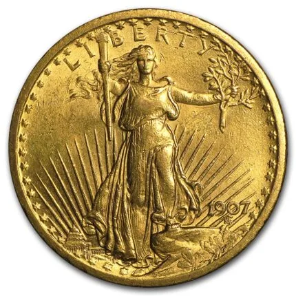 1907 $20 St Gaudens Gold Double Eagle BU Coin