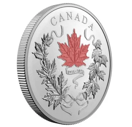 2021 $100 Our National Colours Pure Silver Coin – 1 oz .9999 Proof Silver