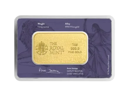 Una and the Lion 1 oz Gold Bullion Minted Bar in 999.9 Fine Gold