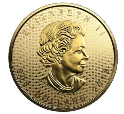 2019 $200 40th Anniversary Gold Maple Leaf pure gold coin obverse